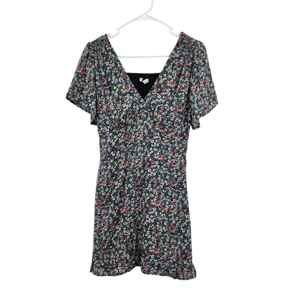 Abercrombie and Fitch Women's Floral V-Neck Babydoll Mini Dress Sz Small - Picture 1 of 8